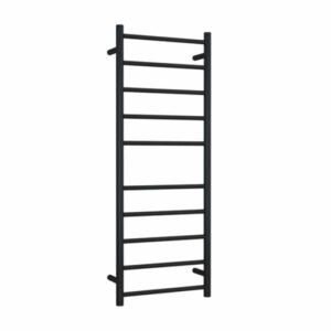 Thermogroup 10 Bar Thermorail Matte Black Straight Round Heated Towel Ladder 450mm
