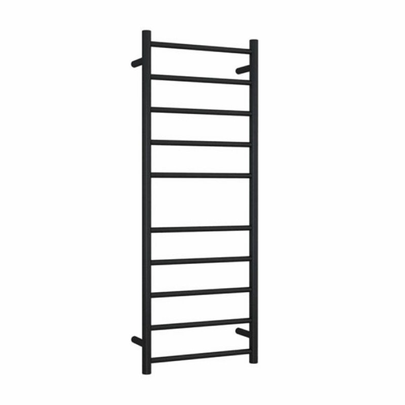 Thermogroup 10 Bar Thermorail Matte Black Straight Round Heated Towel Ladder 450mm