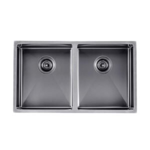 Gun Metal Grey 1.2mm Handmade Top/Undermount Double Bowls Kitchen Sink