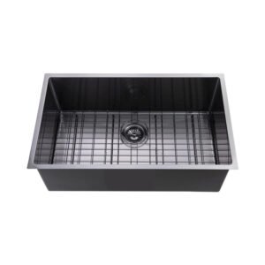 Gun Metal Grey Hand-made Single Bowl Kitchen Sink (Round Edges) 762*457*254mm