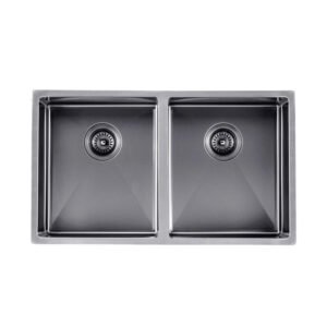 820x457x230mm Gun Metal Grey 1.2mm Handmade Top/Undermount Double Bowls Kitchen Sink