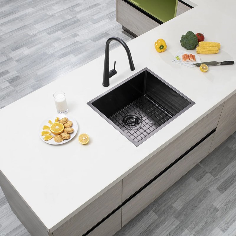 Gun Metal Grey Hand-made Single Bowl Kitchen Sink(Round Edges) - Image 3