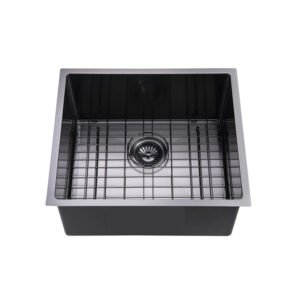 Gun Metal Grey Hand-made Single Bowl Kitchen Sink(Round Edges)