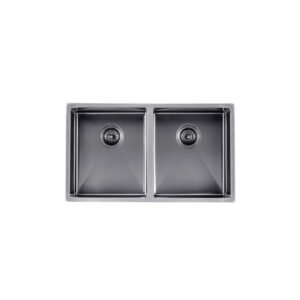 Gun Metal Grey Hand-made Double Bowl Kitchen Sink