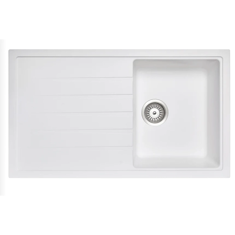 860 x 500 x 205mm Carysil Vivaldi D100 Single Bowl With Drainer Board Granite Kitchen Sink Top/Flush/Under Mount - Image 4