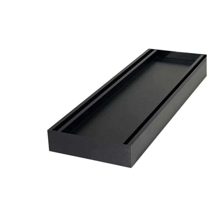 Muses Aluminium Slimline Tile Insert Brushed Black 300x100x35mm
