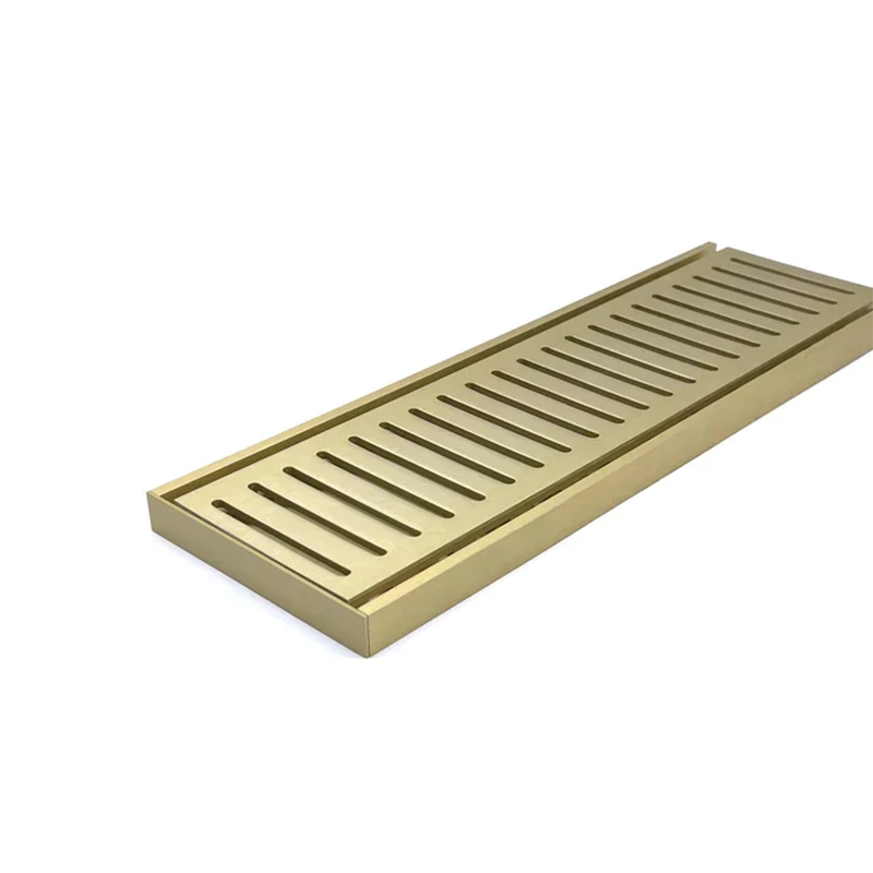 Muses Aluminium Brushed Gold Ezy Flow Floor Grate 300X100X21mm