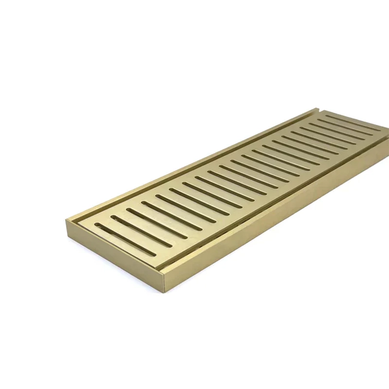 Muses Aluminium Brushed Gold Ezy Flow Floor Grate 300x100x26mm