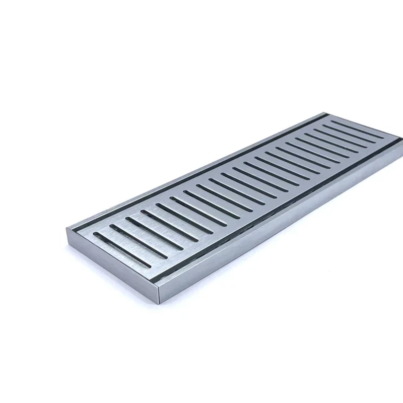 Muses Aluminium Brushed Silver Ezy Flow Floor Grate 300x100x26mm