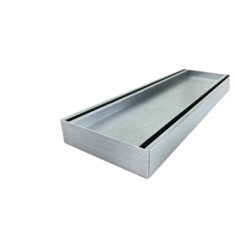 Muses Aluminium Slimline Tile Insert Brushed Silver 300x100x35mm
