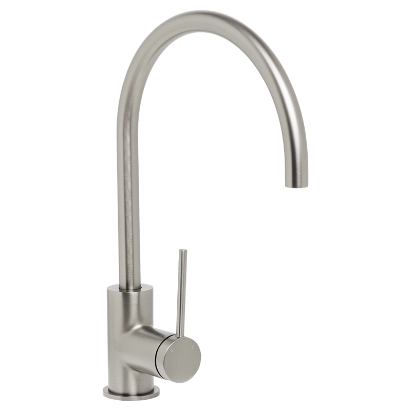 Venezia Gooseneck Sink Mixer Brushed Nickel II Lead Free