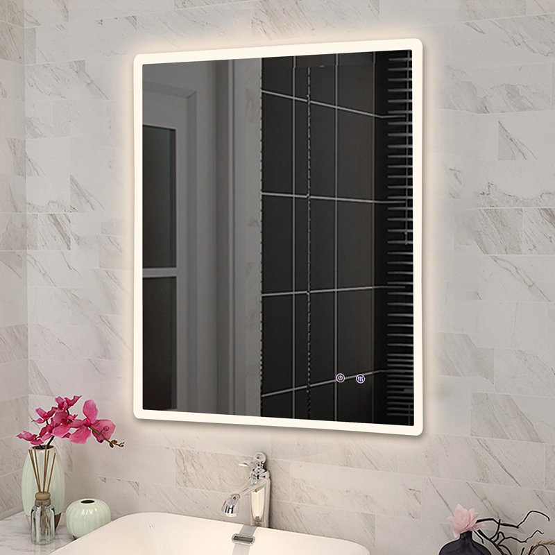 600x750mm 3 Color Lighting Front lit LED Mirror Touch Sensor Switch Defogger Pad Wall Mounted Vertical or Horizontal - Image 2