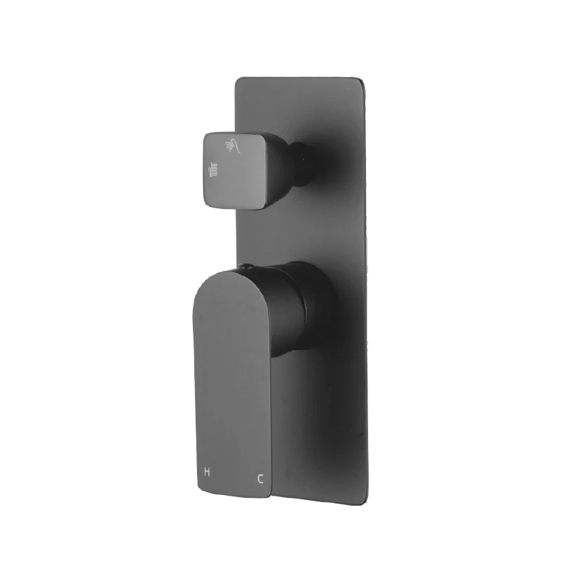 VOG Series Solid Gunmetal Bath/Shower Wall Mixer with Diverter Wall Mounted (color up)