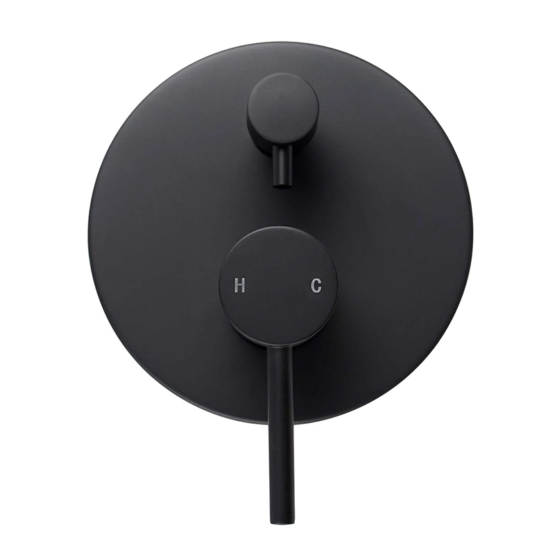 LUCID PIN Round Matte Black Shower/Bath Mixer Diverter