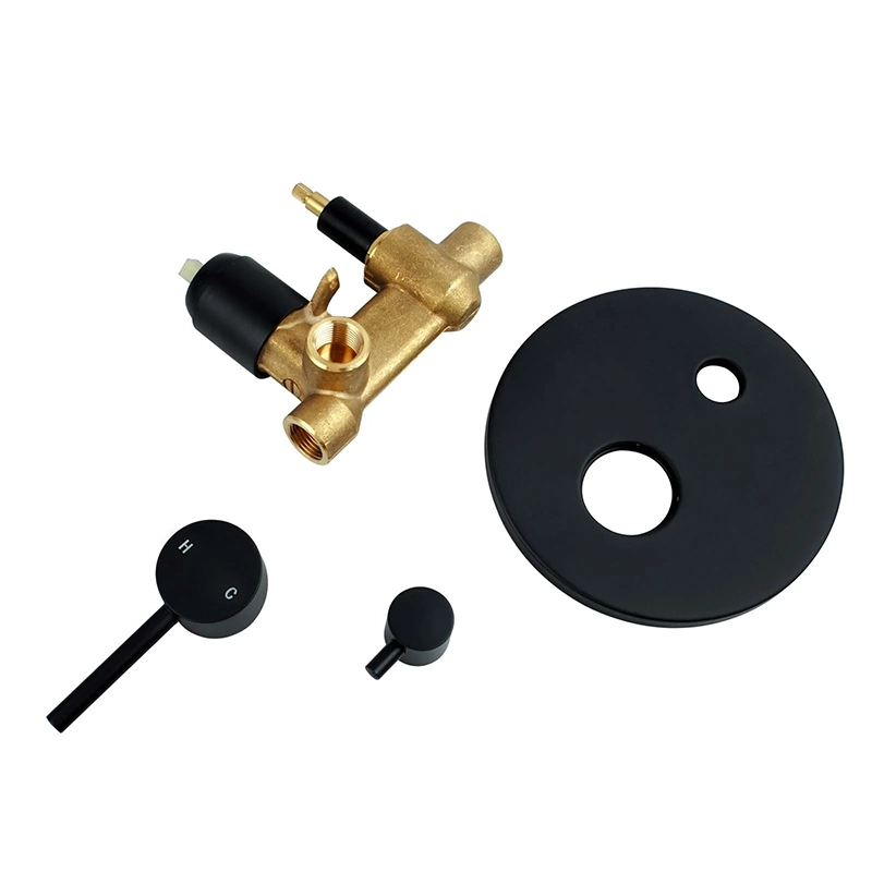 LUCID PIN Round Matte Black Shower/Bath Mixer Diverter - Image 2