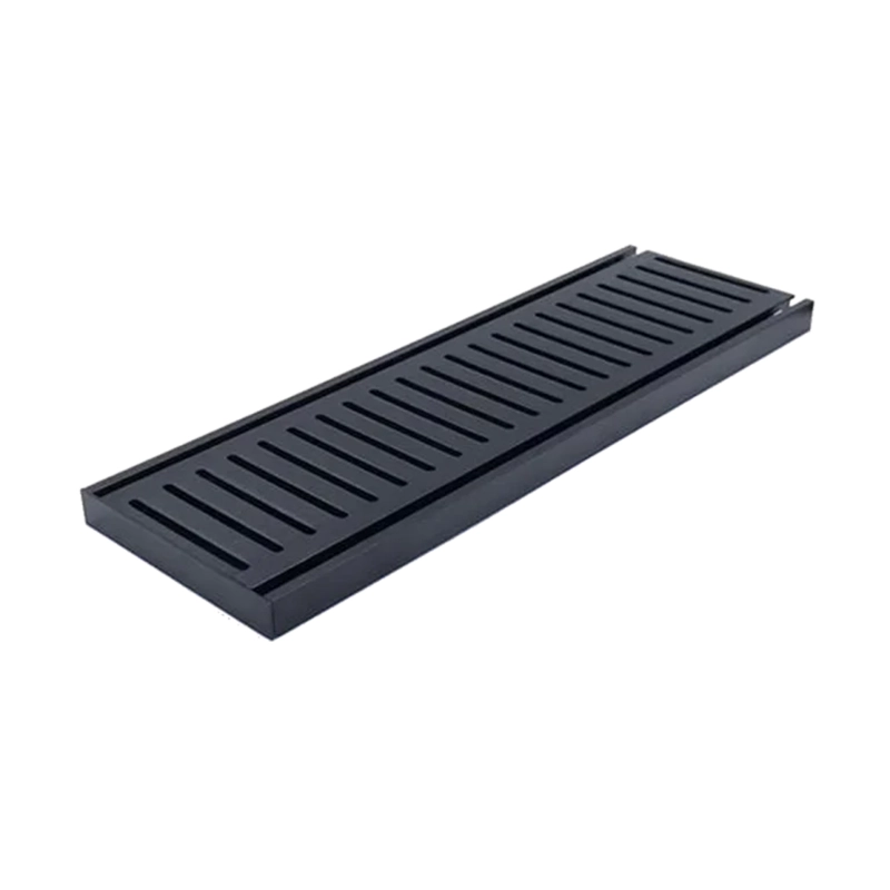 Muses Aluminium Brushed Black Ezy Flow Floor Grate 300x100x26mm