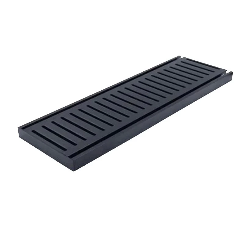 Muses Aluminium Brushed Black Ezy Flow Floor Grate 300X100 14 mm