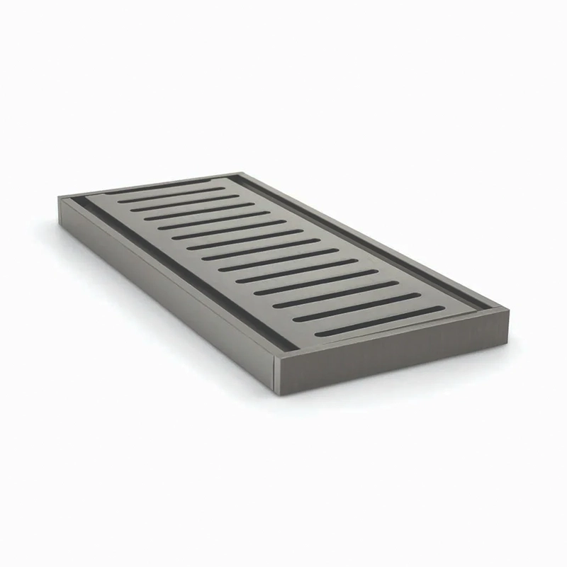 Muses Aluminium Gunmetal Ezy Flow Floor Grate 300x100x14 mm