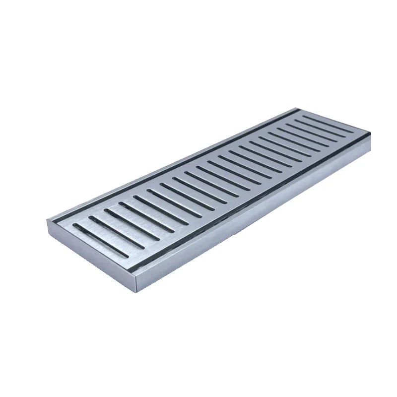 Muses Aluminium Brushed Silver Ezy Flow Floor Grate 300X100X14mm