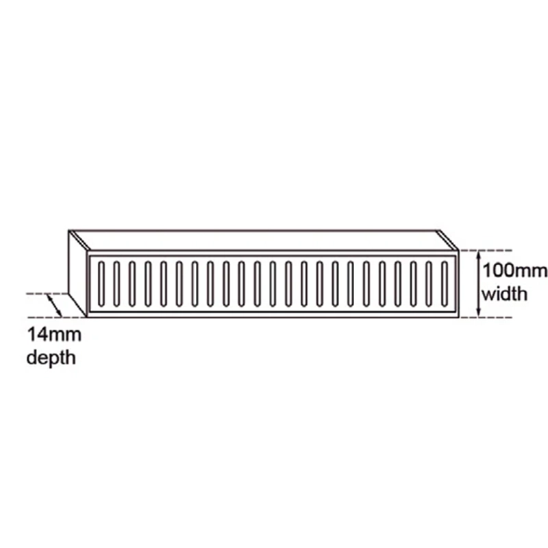 Muses Aluminium Brushed Silver Ezy Flow Floor Grate 300X100X14mm - Image 2