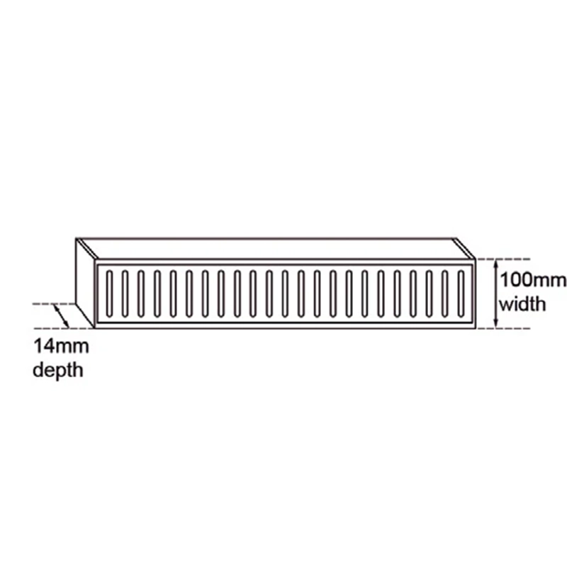 Muses Aluminium Brushed Black Ezy Flow Floor Grate 300X100 14 mm - Image 3