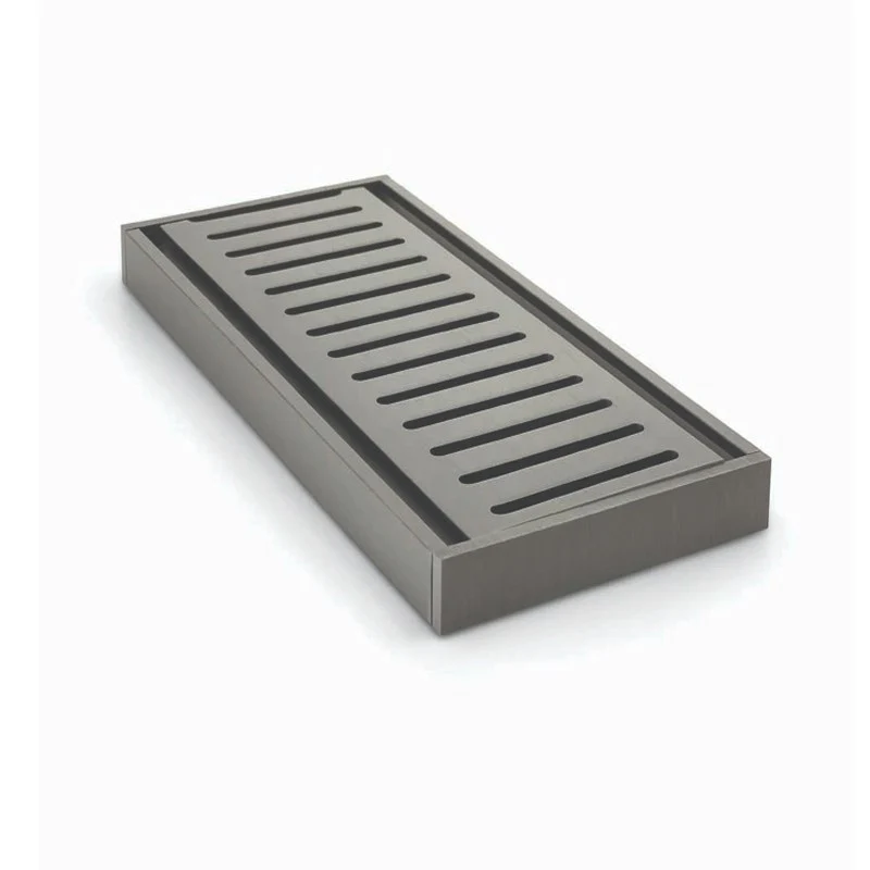 Muses Aluminium Gunmetal Ezy Flow Floor Grate 300x100x21mm