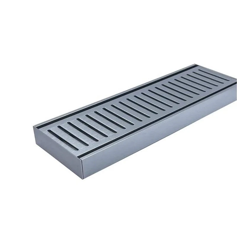 Muses Aluminium Brushed Silver Ezy Flow Floor Grate 300x100x21mm