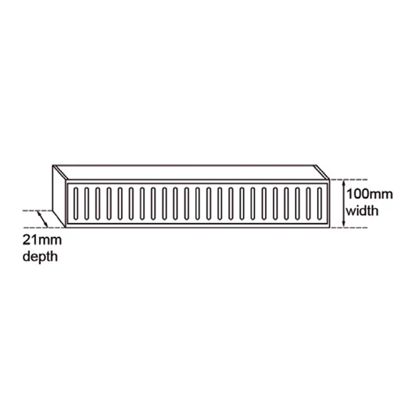 Muses Aluminium Brushed Silver Ezy Flow Floor Grate 300x100x21mm - Image 2