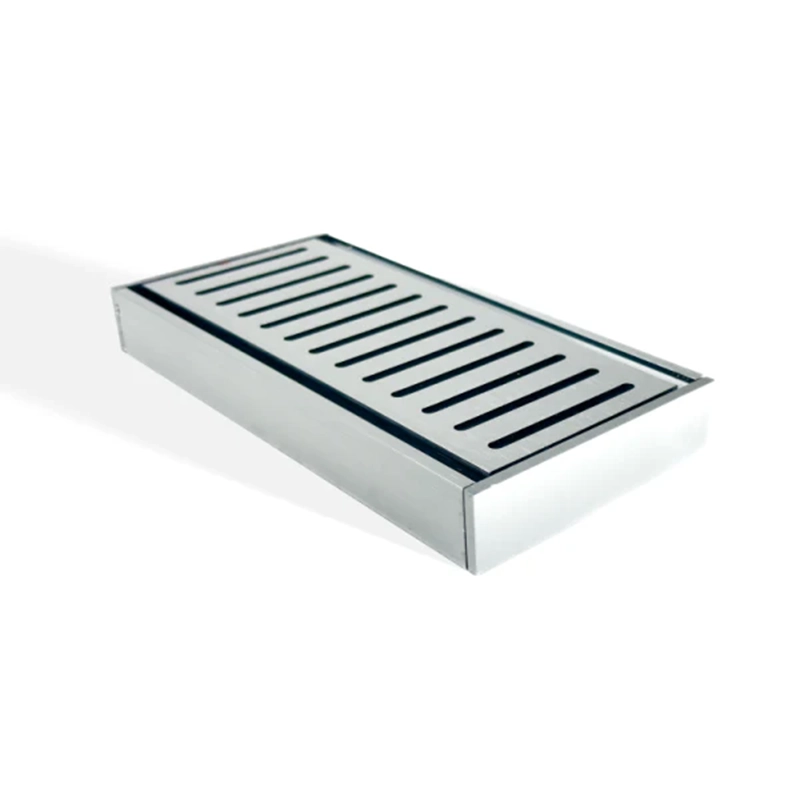Muses Aluminium Brushed Silver Ezy Flow Floor Grate 300x100x26mm - Image 2