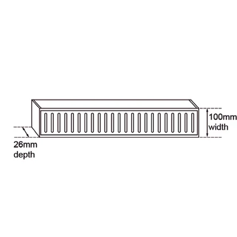 Muses Aluminium Brushed Silver Ezy Flow Floor Grate 300x100x26mm - Image 3