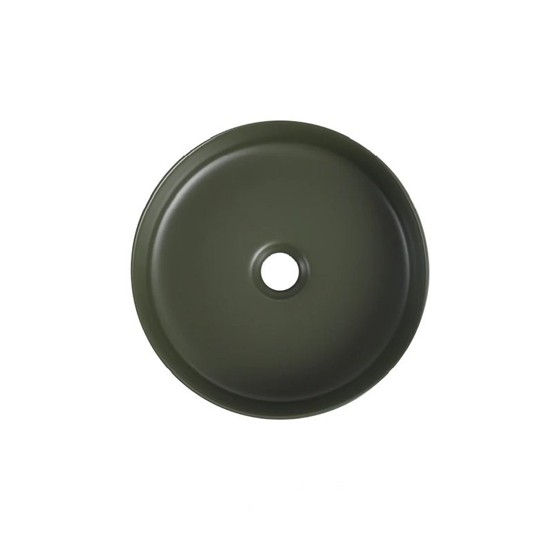 360x360x120mm Forest Green Above Counter Ceramic Basin - Image 2