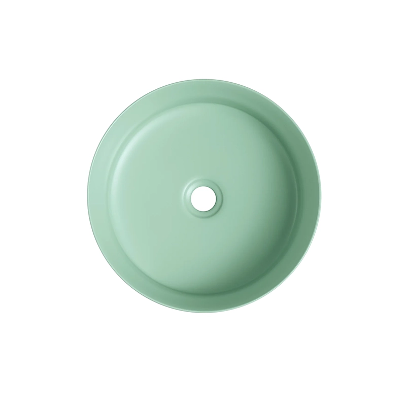 360x360x120mm Matte Green Above Counter Ceramic Basin - Image 2