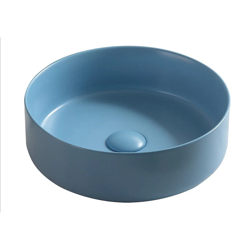 360x360x120mm Matte Blue Above Counter Ceramic Basin