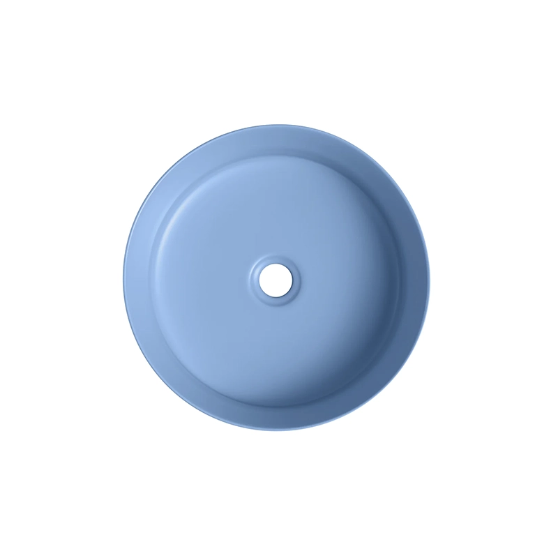 360x360x120mm Matte Blue Above Counter Ceramic Basin - Image 2