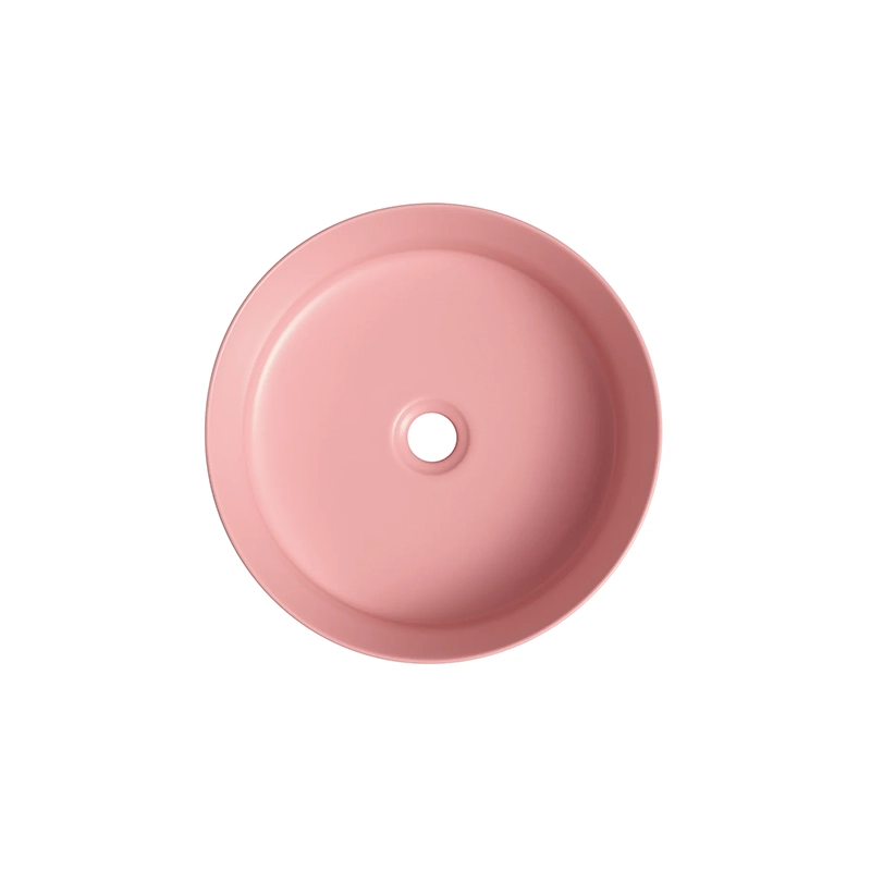 360x360x120mm Matte Pink Above Counter Ceramic Basin - Image 2