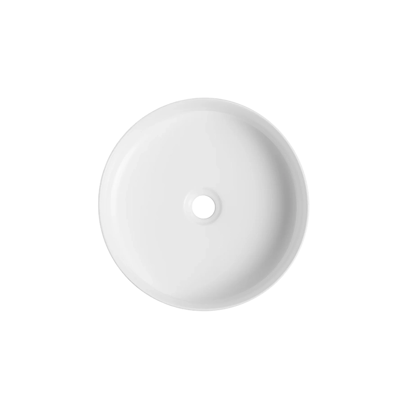 360x360x120mm Gloss White Above Counter Ceramic Basin - Image 2