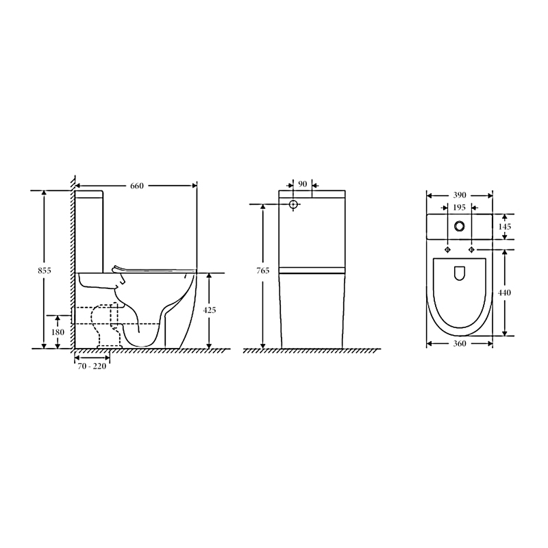 NT-1014GB — DUBLIN Rimless Toilet Suite with GEBERIT Fittings - Image 2