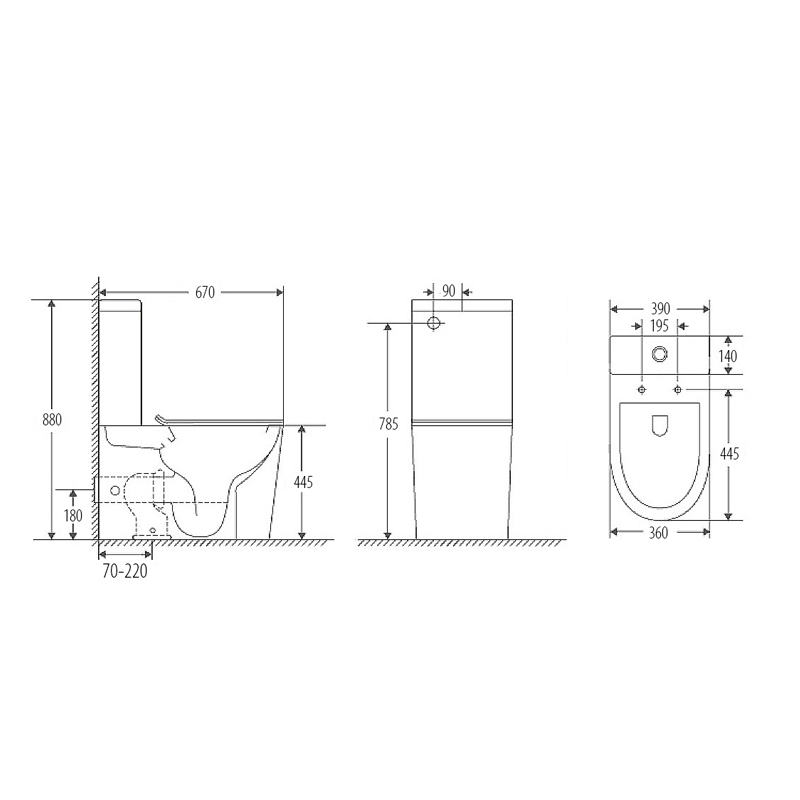 NT-1053 — AUSTIN Tornado Rimless Toilet Suite - Image 3