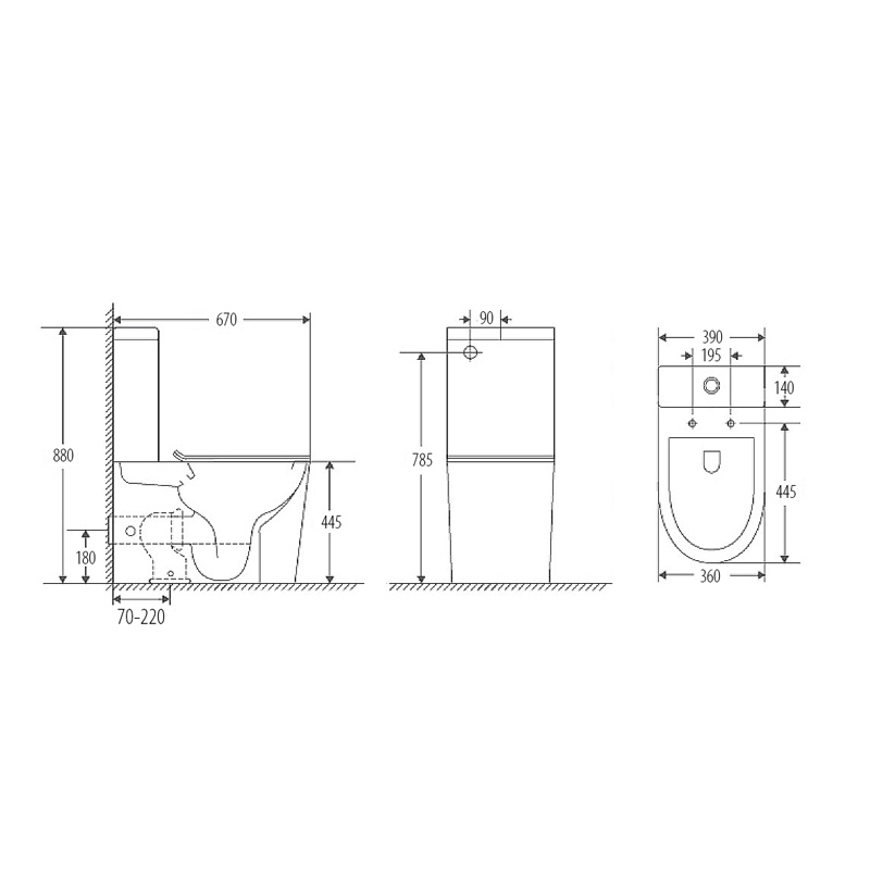 NT-1053GB — AUSTIN Tornado Rimless Toilet Suite with GEBERIT Fittings - Image 3