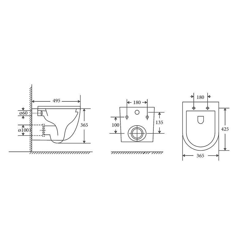 NT-3064 – KIEV Tornado-Rimless Wall Hung Pan - Image 2