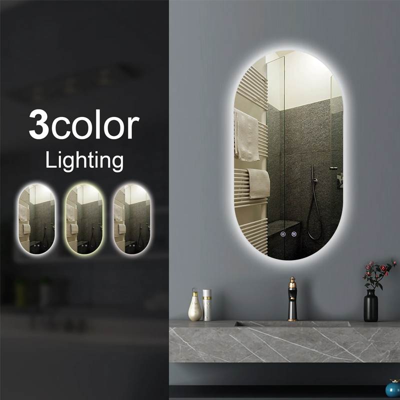 Oval Shape Backlit LED Mirror 450x900mm