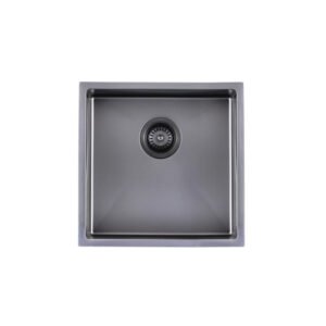 440x440x205mm Gun Metal Grey Stainless Steel Handmade Single Bowl Sink for Flush Mount and Undermount