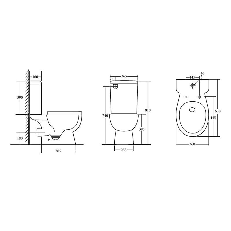 T6009P — YORK Rimless Toilet Suite - Image 2