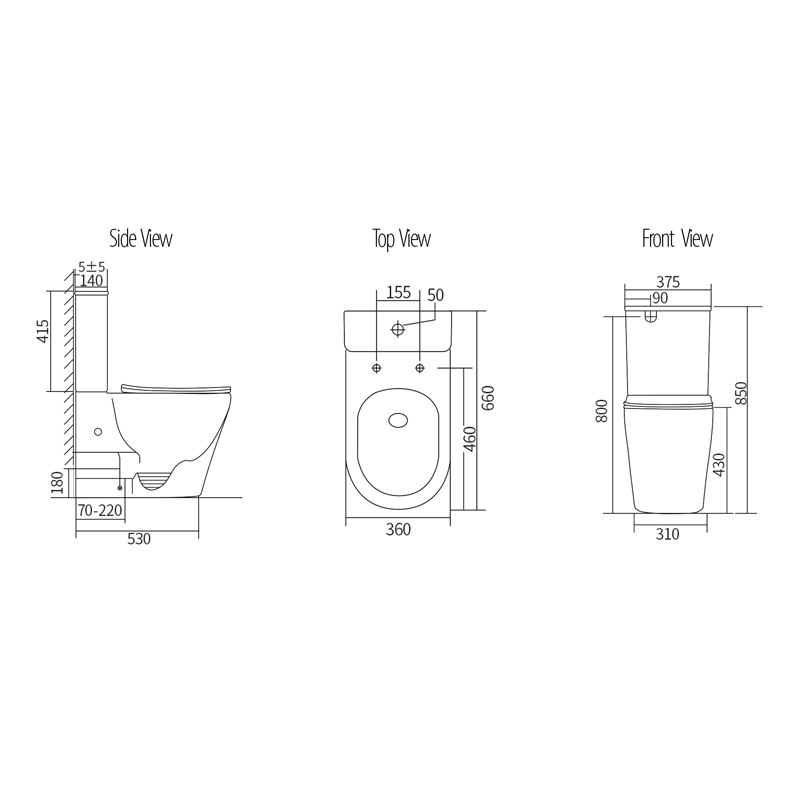VERA Tornado-Rimless Toilet Suite in Matt Black - Image 2