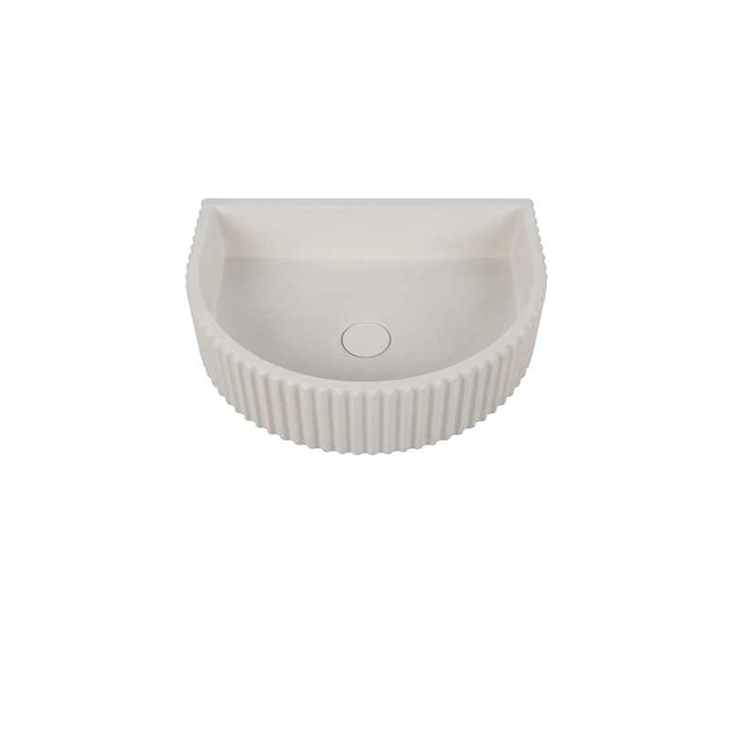 Carysil White Arch Concrete Counter Fluted Concrete Basin