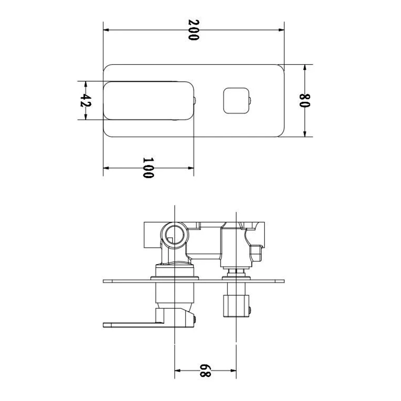 IVANO Series Solid Brass Black Bath/Shower Wall Mixer with Diverter Wall Mounted - Image 2