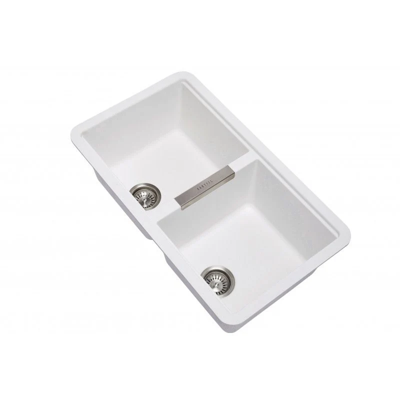 824x481x241mm Carysil White Double Bowls Granite Undermount Kitchen Sink