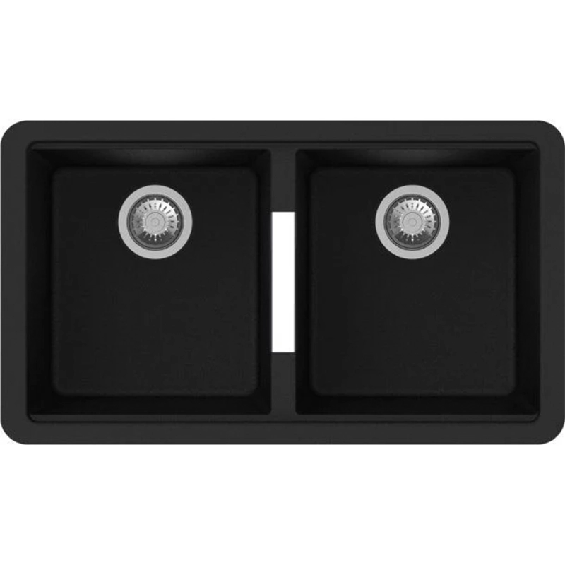 824x481x241mm Carysil Black Double Bowls Granite Undermount Kitchen Sink