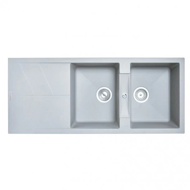 1160 x 500 x 210mm Carysil Jazz D200 Double Bowl Drainer Board Granite Kitchen Sink Top/Flush/Under Mount - Image 2
