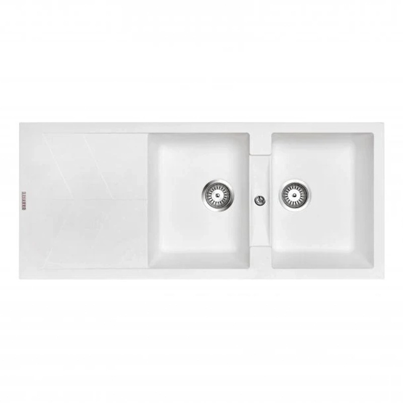 1160 x 500 x 210mm Carysil Jazz D200 Double Bowl Drainer Board Granite Kitchen Sink Top/Flush/Under Mount - Image 3
